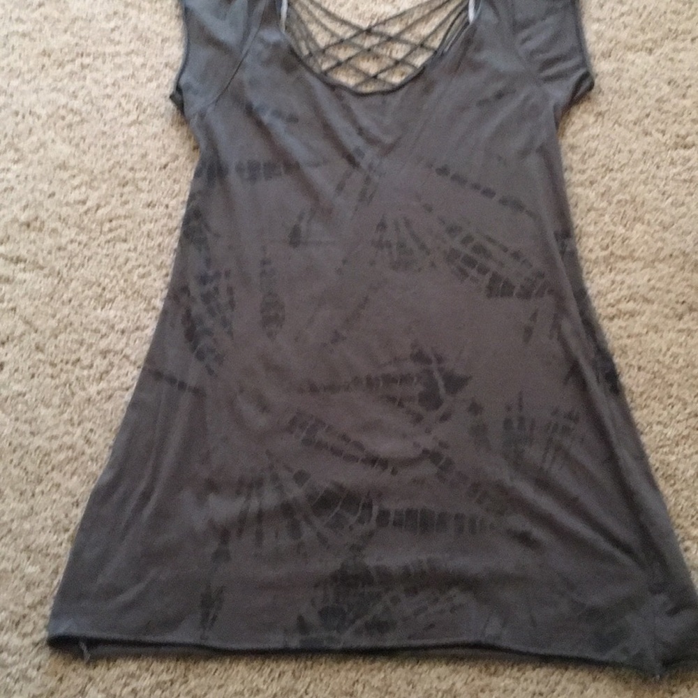 Tunic top with cap sleeves